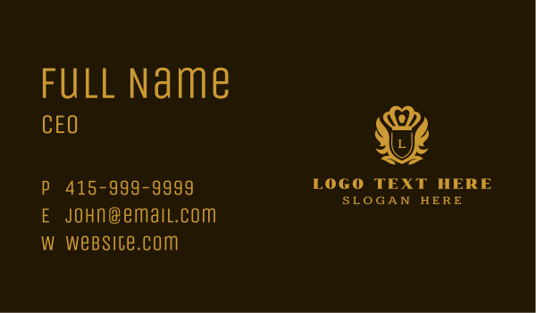 Crown Royal Shield Business Card Design Image Preview