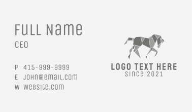 Grey Horse Origami  Business Card