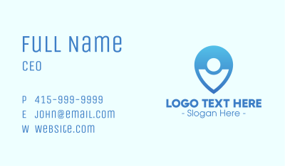 Blue Gradient Location Pin Business Card Image Preview