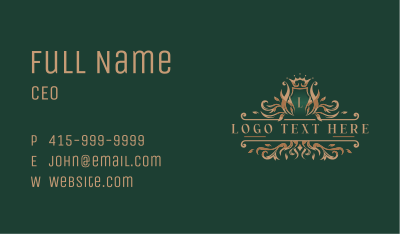 Elegant Royal Wreath Business Card Image Preview