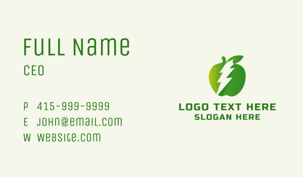 Apple Lightning Energy Business Card Design Image Preview