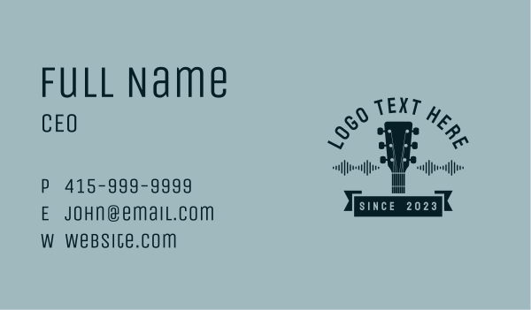 Acoustic Guitar Music Business Card Design Image Preview