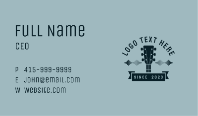 Acoustic Guitar Music Business Card Image Preview