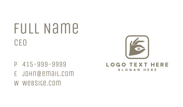 Hand Focus Eye Business Card Design Image Preview