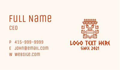Aztec Head Statue Business Card