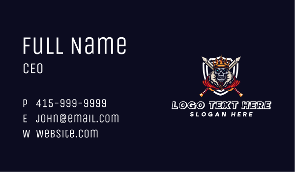 Crown Skull King Sword Business Card Design Image Preview