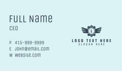 Industrial Gear Wing Mechanic Business Card Image Preview