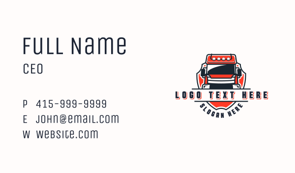 Delivery Truck Company Business Card Design Image Preview