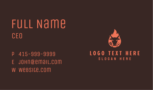 Roasted Beef Barbecue Business Card Design Image Preview