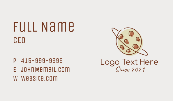 Chocolate Cookie Planet Business Card Design Image Preview