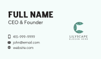 Green Vine Letter C Business Card Image Preview
