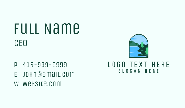 Pine Forest Lake Badge Business Card Design Image Preview