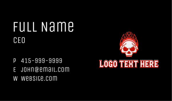 Music Fire Skull Business Card Design Image Preview