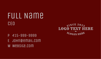 Vintage Rodeo Wordmark Business Card Image Preview