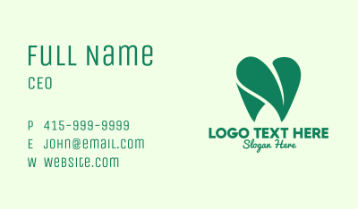 Green Eco Dentistry Heart Business Card Image Preview