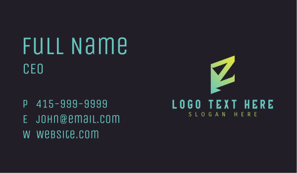 Masculine Brand Letter Z Business Card Design Image Preview
