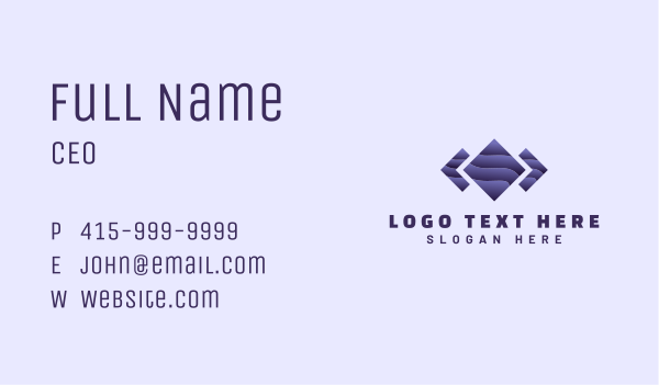 Geometric Rhombus Wave Business Card Design Image Preview