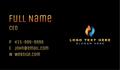 HVAC Fire Ice Business Card Image Preview