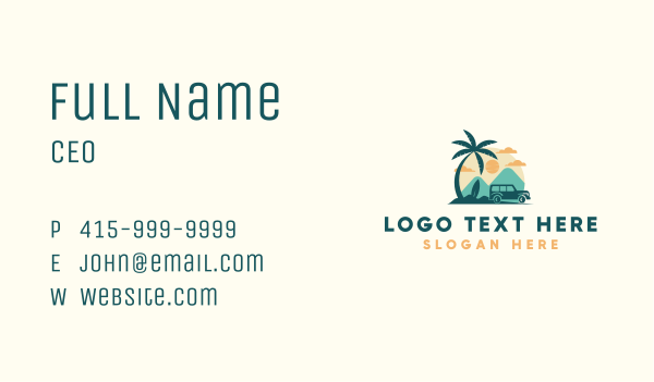 Summer Sunset Resort Business Card Design Image Preview