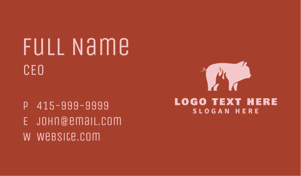 Fire Pig Roast Grilling Business Card Design Image Preview