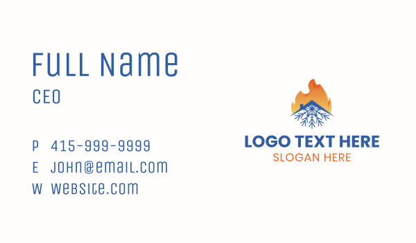 Flame Snowflake House Business Card Design Image Preview