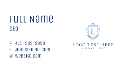 Blue Royal Shield Letter Business Card Image Preview