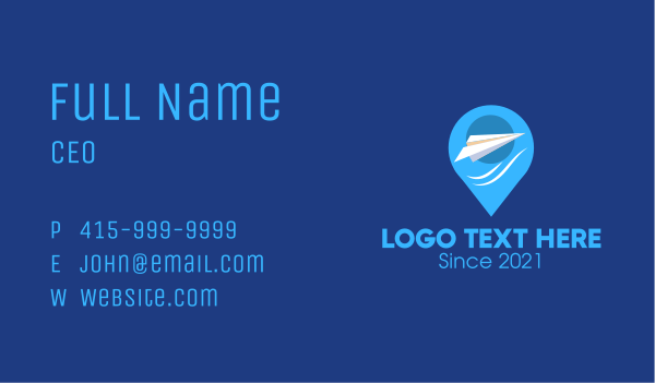 Paper Plane Location Pin Business Card Design Image Preview