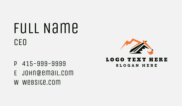 Industrial Mountain Digger Business Card Design Image Preview