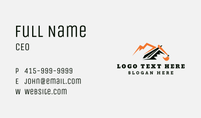 Industrial Mountain Digger Business Card Image Preview