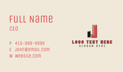 Builder Structure Letter J Business Card Image Preview