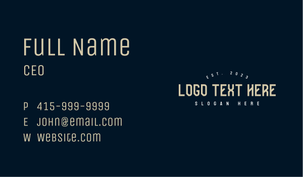 Simple Corporate Wordmark Business Card Design Image Preview