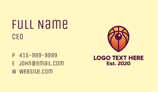 Basketball Location Pin Business Card Design Image Preview