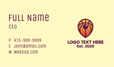 Basketball Location Pin Business Card Image Preview