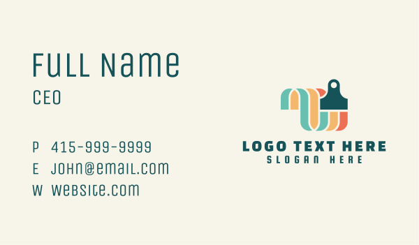 Colorful Paint Brush Business Card Design Image Preview