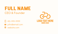 Orange Outline Bike  Business Card Design