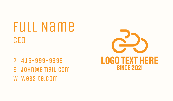Orange Outline Bike  Business Card Design Image Preview