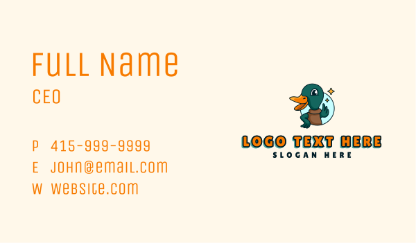 Duck Bird Game Business Card Design Image Preview