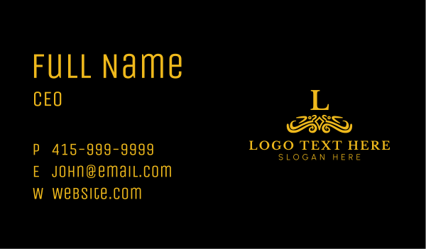 Gold Decorative Luxury Letter Business Card Design Image Preview