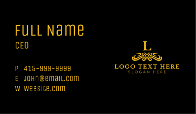 Gold Decorative Luxury Letter Business Card Image Preview