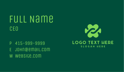 Green Abstract Cloverleaf Business Card Image Preview