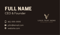 Luxury Elegant Beauty Letter V Business Card Design