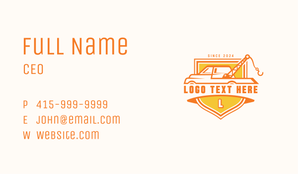 Towing Truck Vehicle Business Card Design Image Preview