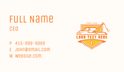 Towing Truck Vehicle Business Card Image Preview