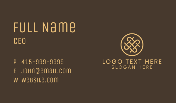 Gold Interweave Letter S & S Business Card Design Image Preview