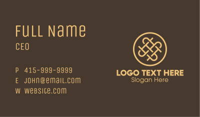 Gold Interweave Letter S & S Business Card