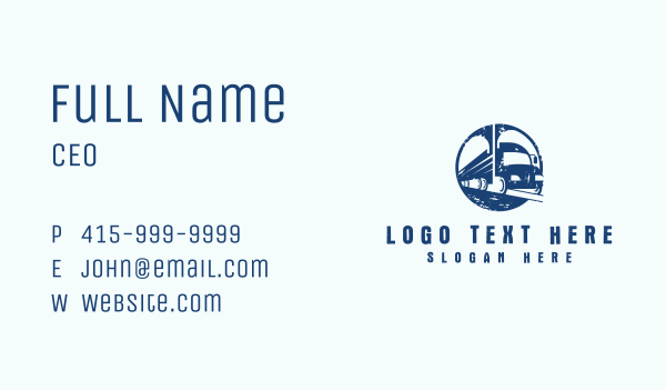 Truck Transport Logistics Business Card Design Image Preview