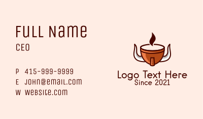 Viking Helmet Coffee  Business Card Image Preview