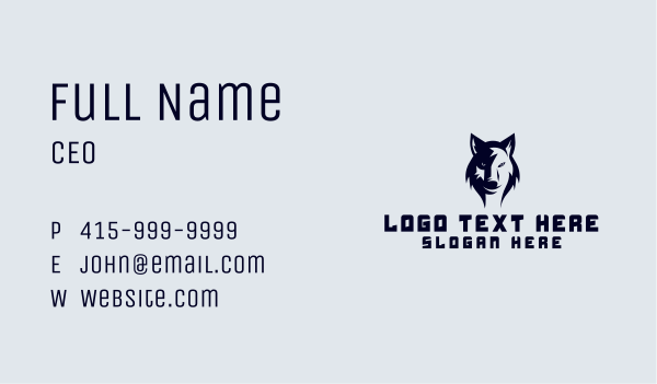 Wild Alpha Wolf Business Card Design Image Preview