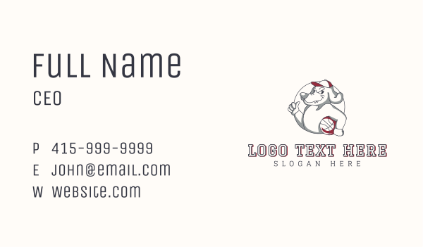 Tough Wolf Basketball Business Card Design Image Preview