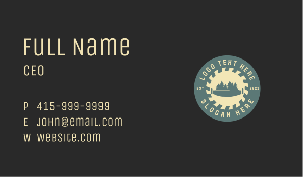 Forest Lumberjack Woodcutting Business Card Design Image Preview